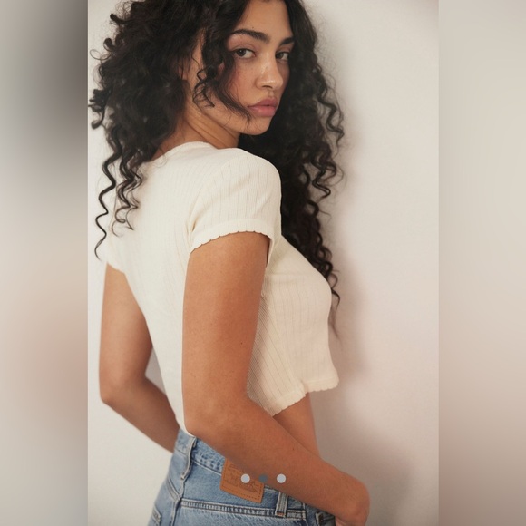 NWT Daydreamer Janis Joplin “Never Compromise” Cropped Ribbed Tee – Size XS - Picture 3 of 4